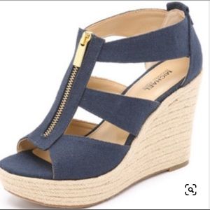 Michael Kors navy blue wedge. Size 9.5